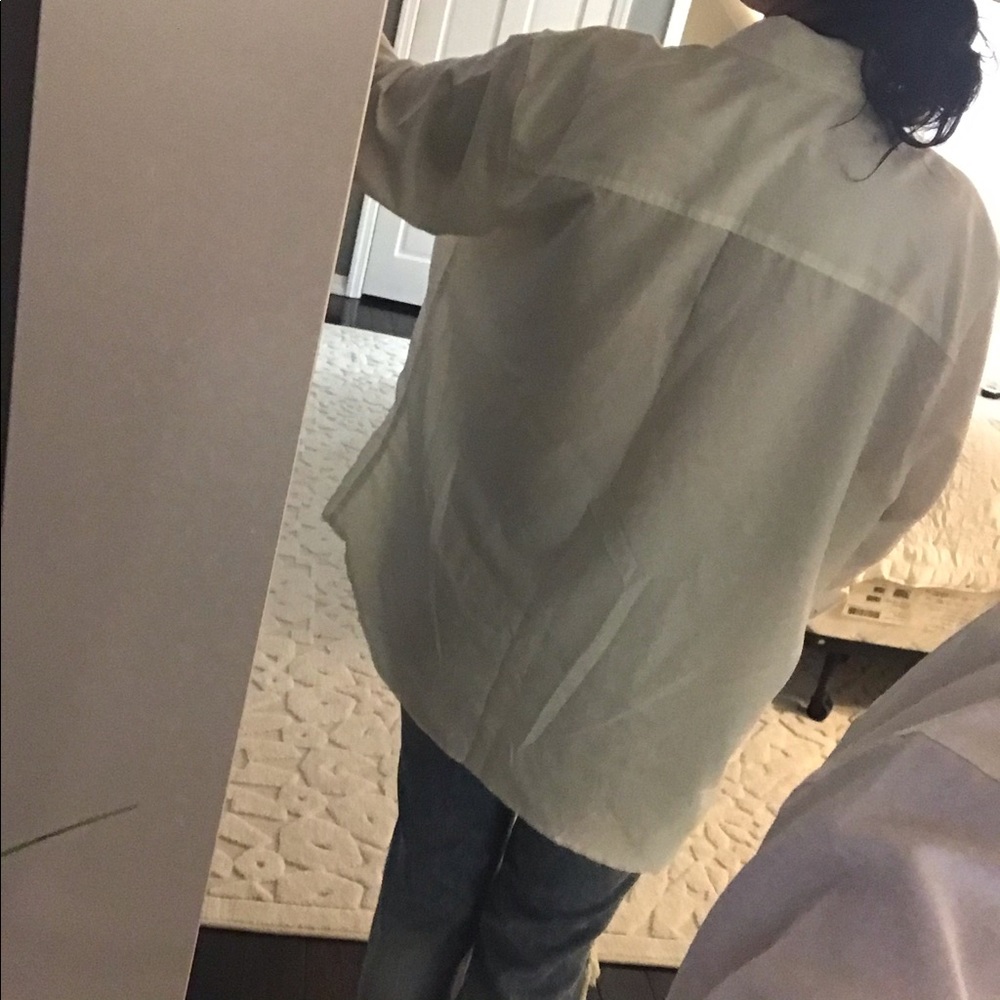Super Oversized White Button Down Shirt Size Small - image 5